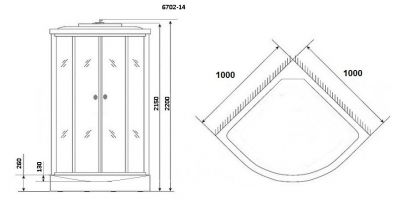 Душевая кабина Niagara Classic NG-6702-14 100x100х215 см средний поддон