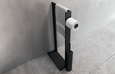 Напольная стойка Novellini Kuadra R90AKFPSRS-H черная матовая