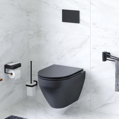 Унитаз AM.PM Spirit V2.0 C701700MBSC подвесной Черный матовый сиденье микролифт