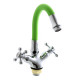Смеситель для кухни с гибким изливом FASHUN A4419-B7261, хром/зеленый (A4419-B7261)