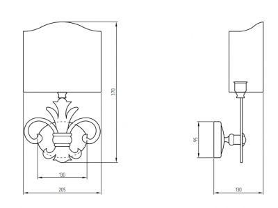 Светильник настенный MIGLIORE Mirella 17188, бронза