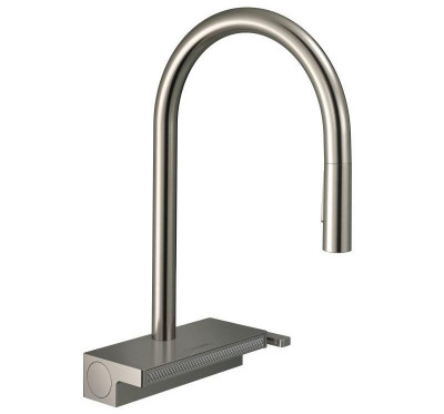 Смеситель для кухни с вытяжным изливом Hansgrohe Aquno Select M81 73837800 (нерж. сталь)