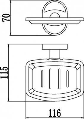 Мыльница решетка настенная Savol S-007003 нерж сталь хром