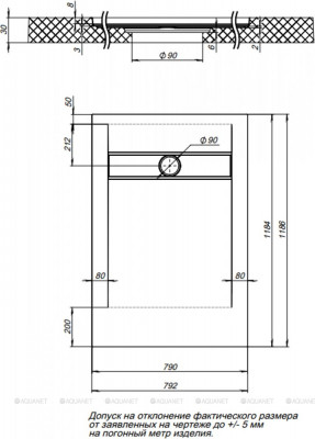 Душевой поддон Aquanet Delight 120х80 серый прямоугольный (00258883)