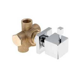 Kaja AQUADRAT 29850-C запорно-переключающий 3-х ходовой вентиль в комплекте со скрытой частью, хром