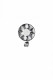 Декоративный крючок Primanova КРИСТАЛЛ, серый 5х2, 2х6, 8 см полимер  (M-B2502-07)
