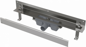 Дренажная система для монтажа в стену, накладная панель нержавеющая сталь-глянец AlcaPlast APZ5-EDEN-750