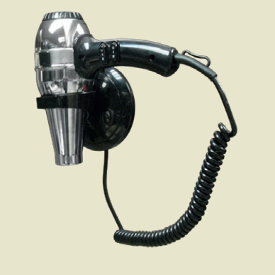 Фен для волос NOFER HOTELline 02057 настенный 1800 W, сталь/черный