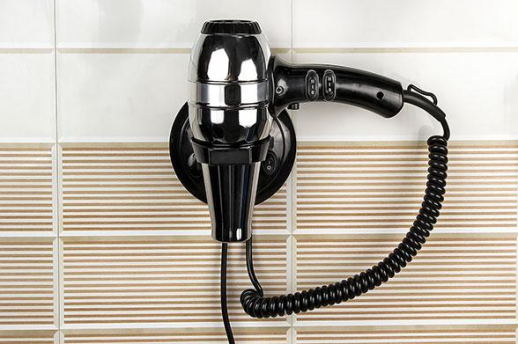 Фен для волос NOFER HOTELline 02057 настенный 1800 W, сталь/черный