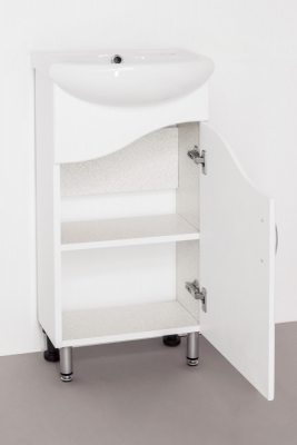 Тумба Style Line Эко Волна №2 40 (ЛС-00000093) с раковиной, белая 