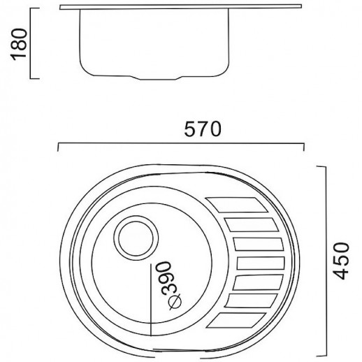 Кухонная мойка Haiba 57 HBS4557 (нерж сталь) матовая