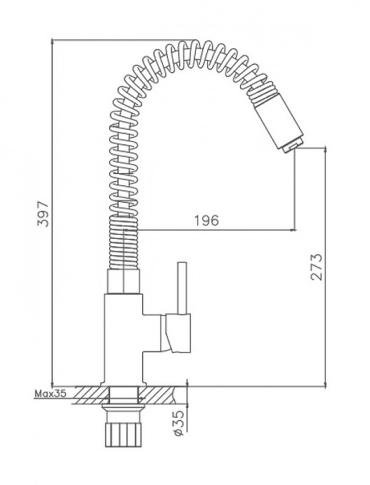 Смеситель для кухни Haiba HB71074 (латунь) хром