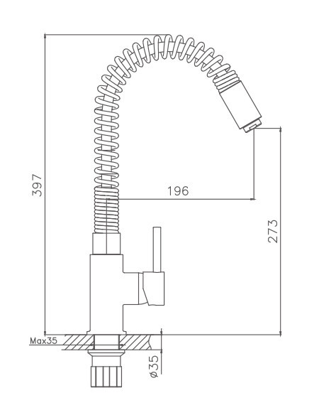 Смеситель для кухни Haiba HB71074 (латунь) хром