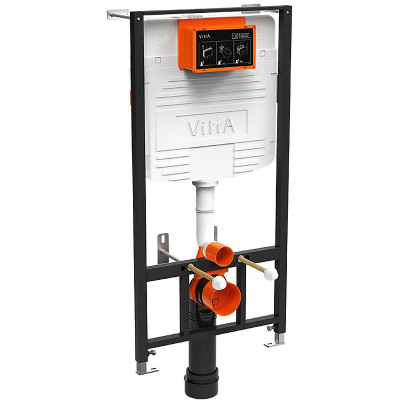 Комплект унитаза с инсталляцией Vitra S10 Spinflush 9842B003-7206 с сиденьем микролифт и клавишей смыва хром