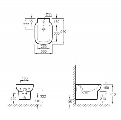 JACOB DELAFON REPLAY E4834-00 биде подвесное, белое