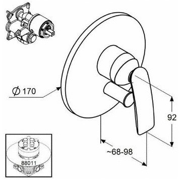 Смеситель для ванны KLUDI BALANCE хром черный матовый 526508775