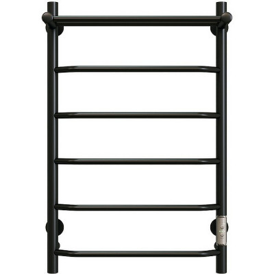 Полотенцесушитель электрический Aringa Киото 80x50 AR03003BL с полкой черный лесенка