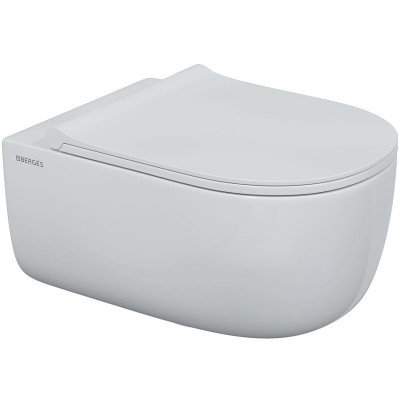 Унитаз с инсталляцией Berges Novum 043303 с сиденьем микролифт и черной Soft Touch клавишей смыва