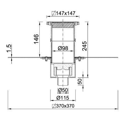 Трап для душа Styron 147х147 STY-600-112-52 с решеткой хром