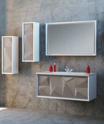 Тумба под раковину Marka One Romb 90П 1в.я. Cappuccino 450х900х450 (У67845)