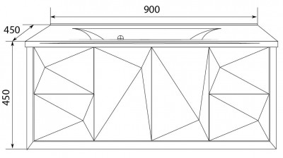 Тумба под раковину Marka One Romb 90П 1в.я. Cappuccino 450х900х450 (У67845)