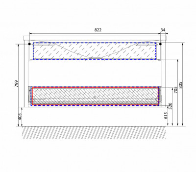 Тумба под раковину Marka One Romb 90П 1в.я. Cappuccino 450х900х450 (У67845)
