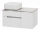 Тумба Misty Роял 80 подвесная белая (П-Роя-01080-011П2Я) с раковиной и столешницей  (УТ000014961)