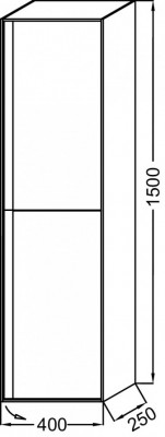 Колонна 40 см П, матовый лак аквамарин, Jacob Delafon «RYTHMIK PURE» (EB1774D-M43)