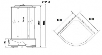Душевая кабина Niagara Classic NG-6707-14 80x80х215 см высокий поддон