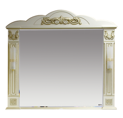 Зеркало для ванной Misty Барокко 120 бежевое патина 120х109 (Л-Бар02120-033)