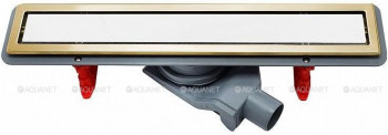 Линейный трап Pestan Confluo Premium Gold White Glass Line, 13100119, 300мм  Нержавеющая сталь / Пластик / Стекло