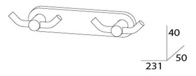 Artwelle Harmonie HAR 008 планка с двумя двойными крючками, хром