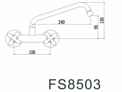 Смеситель для мойки Fmark FS8503 нерж сталь сатин вентильный