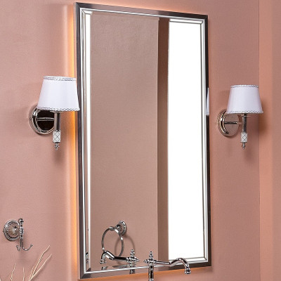 Зеркало настенное в ванную Boheme Armadi Art Monaco 70 566-WCR с подсветкой белый глянец хром