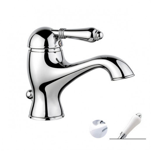 Nicolazzi Classica 3402 CR 76 смеситель для раковины с д/к, хром/ручка P.Mont Blanc