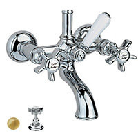 Nicolazzi Classica 1400 GB 18 смеситель для ванны, золотая латунь/ручки Dames Anglaises