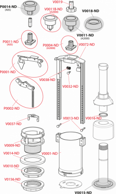 Сливной механизм с удлиненной СТОП кнопкой AlcaPlast A05-CHROM