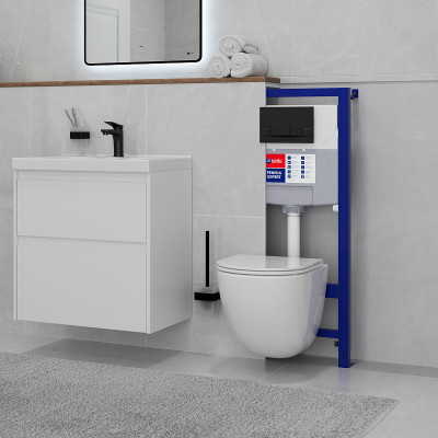Инсталляция Lemark Peneda Expert 9812317 для унитаза с клавишей хром матовый