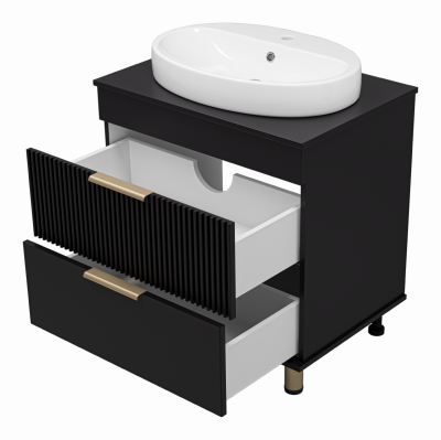 Тумба под раковину напольная Brevita Enfida 70 черный (ENF-06070-0242Я)