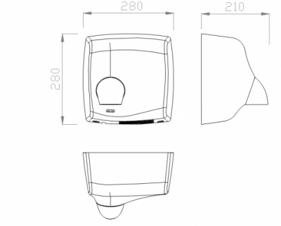 Сушилка для рук NOFER WINDFLOW 01151.S сенсорная 2450 W, сталь/матовая