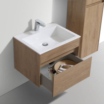 Тумба под раковину Vincea Chiara 600 подвесная 1 ящик soft-close, N.Oak VMC-2C600NO