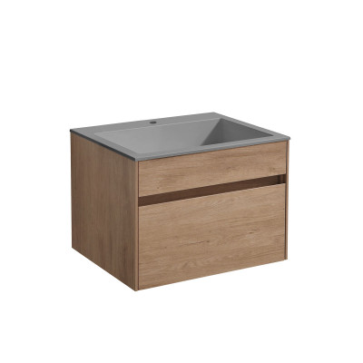 Тумба под раковину Vincea Chiara 600 подвесная 1 ящик soft-close, N.Oak VMC-2C600NO