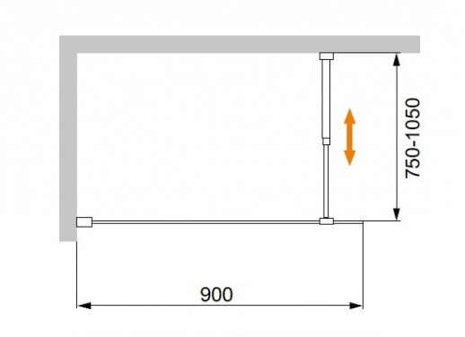 Шторка на ванну CEZARES LIBERTA-V-1-90/155-C-Cr