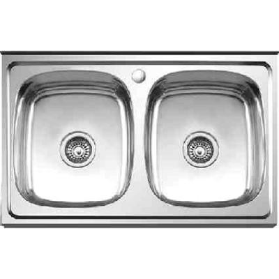 Двойная мойка из нержавеющей стали накладная 60x80 см Ledeme L98060B-6