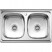 Двойная мойка из нержавеющей стали накладная 60x80 см Ledeme L98060B-6