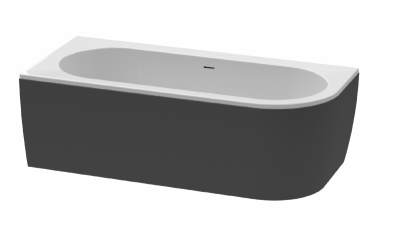 Акриловая ванна угловая левосторонняя чёрная фронтальная панель CEZARES SLIM CORNER-180-80-60-L-NERO-SET, Белый/чёрный