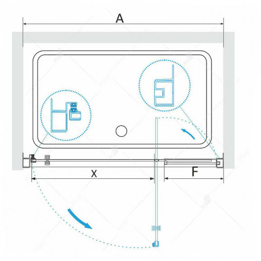 Душевая дверь RGW Passage PA-02 90 41080209-11 прозрачная профиль хром