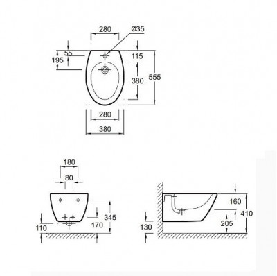 JACOB DELAFON Presquile E4441-00 биде подвесное, белое