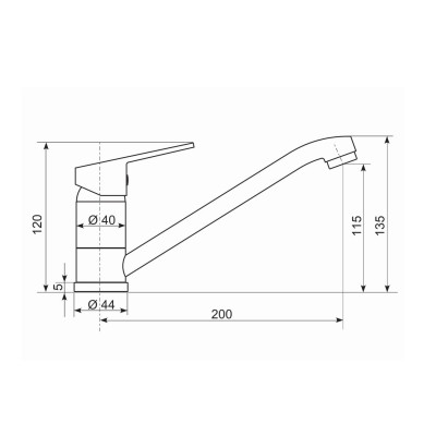 Смеситель для кухни Practik PR-01-002, слоновая кость