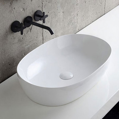 Раковина-чаша Azzurra Elegance Circle 60 ELLA060400C0BI/(ECI60 bi*0) белая овальная